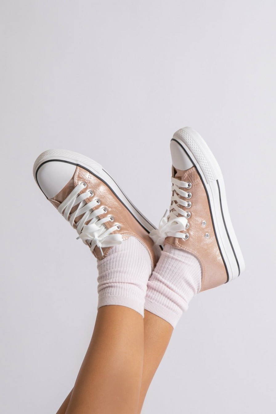 CHAUSSURES LES PETITES BOMBES | Baskets Davia Or Rose Metal