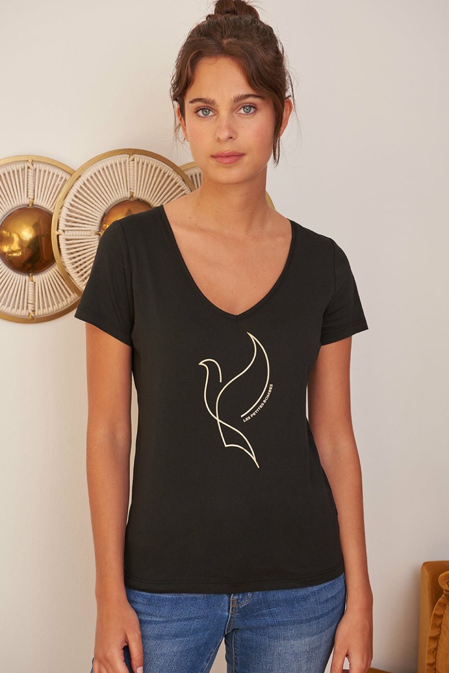 PRÊT-À-PORTER LES PETITES BOMBES | T-Shirt Brunilde Bird Noir