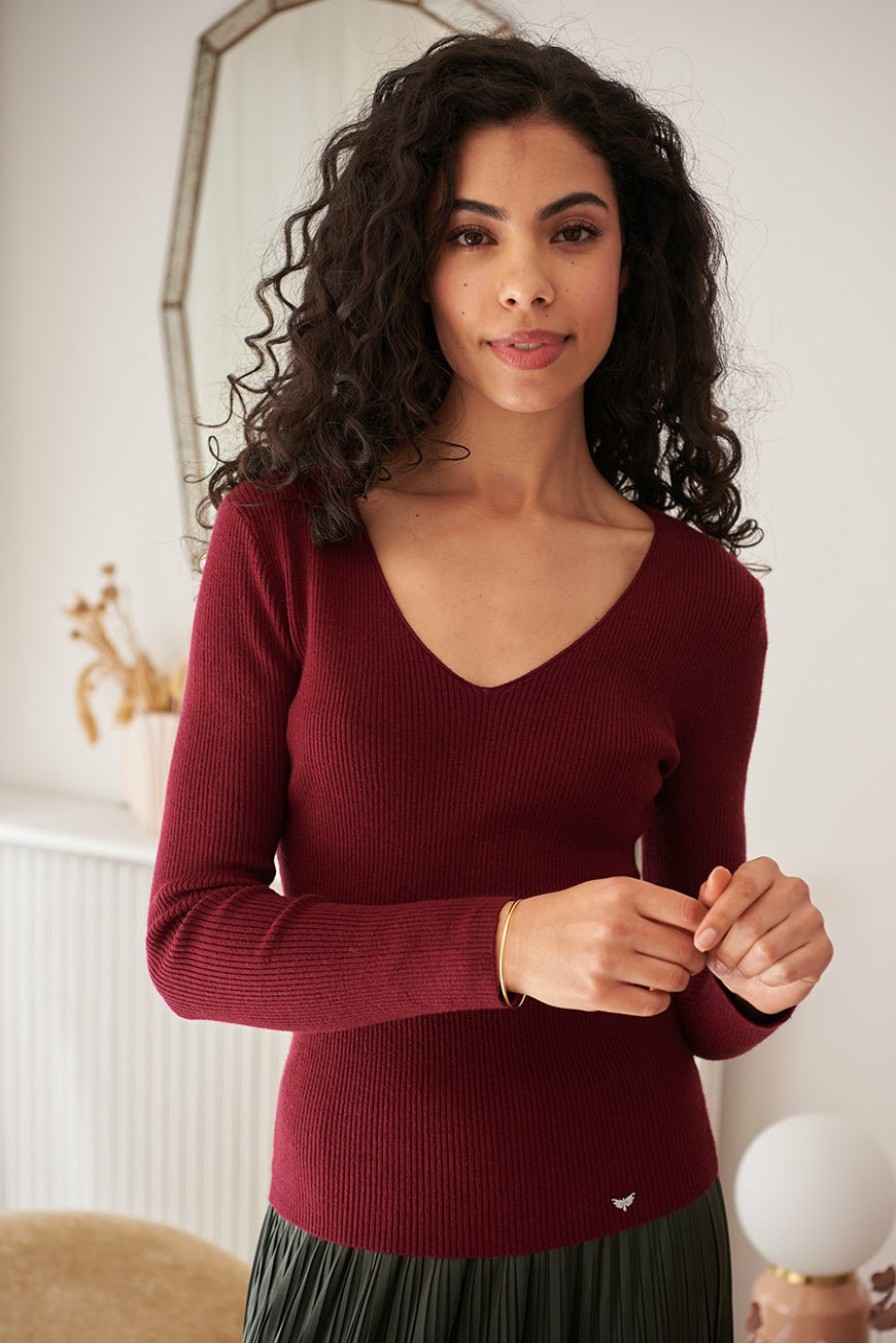 PRÊT-À-PORTER LES PETITES BOMBES | Pull Grazia Bordeaux