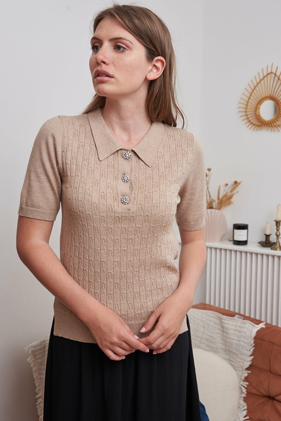 PRÊT-À-PORTER LES PETITES BOMBES | T-Shirt Gaia Beige