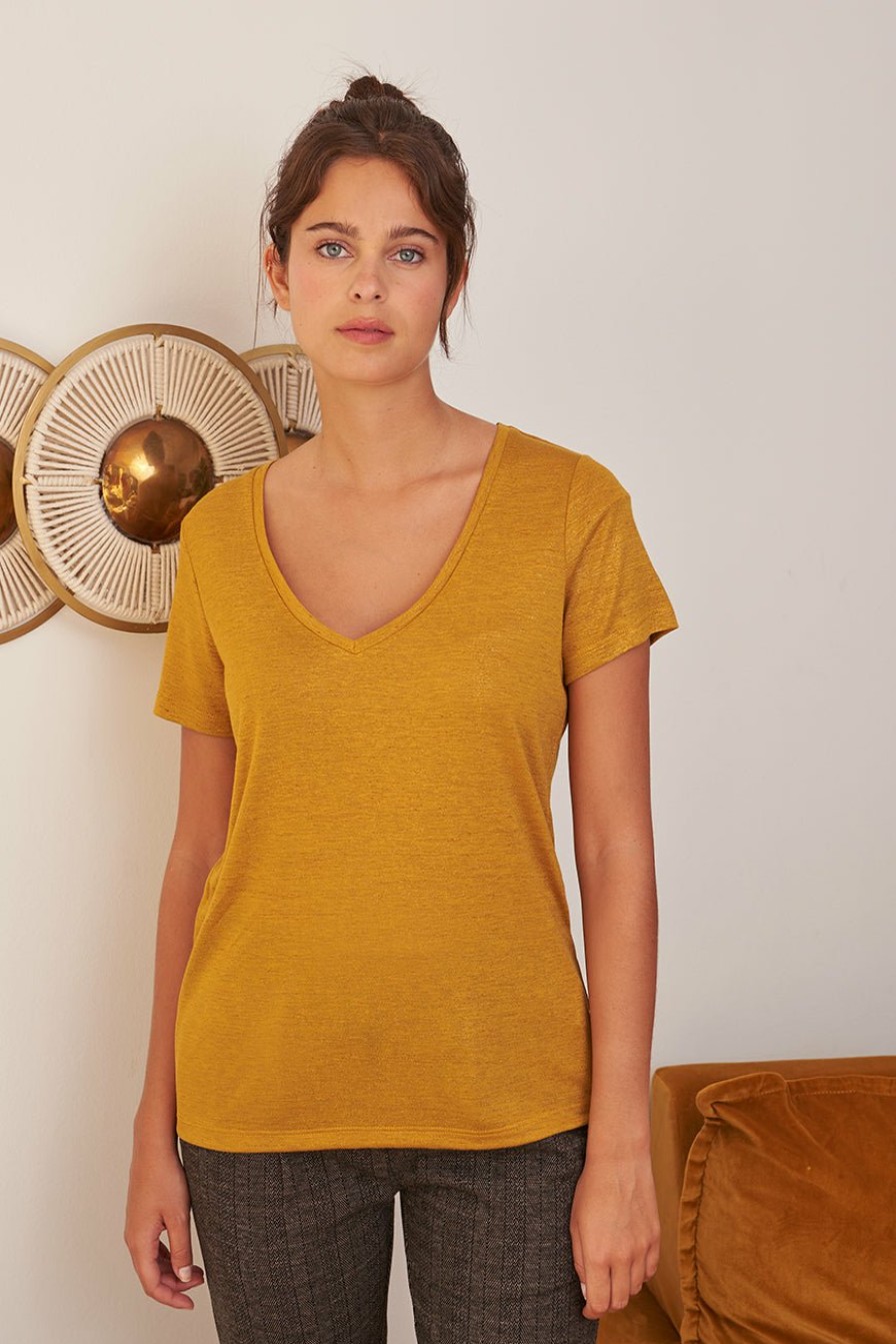 PRÊT-À-PORTER LES PETITES BOMBES | T-Shirt Brunilde Ocre