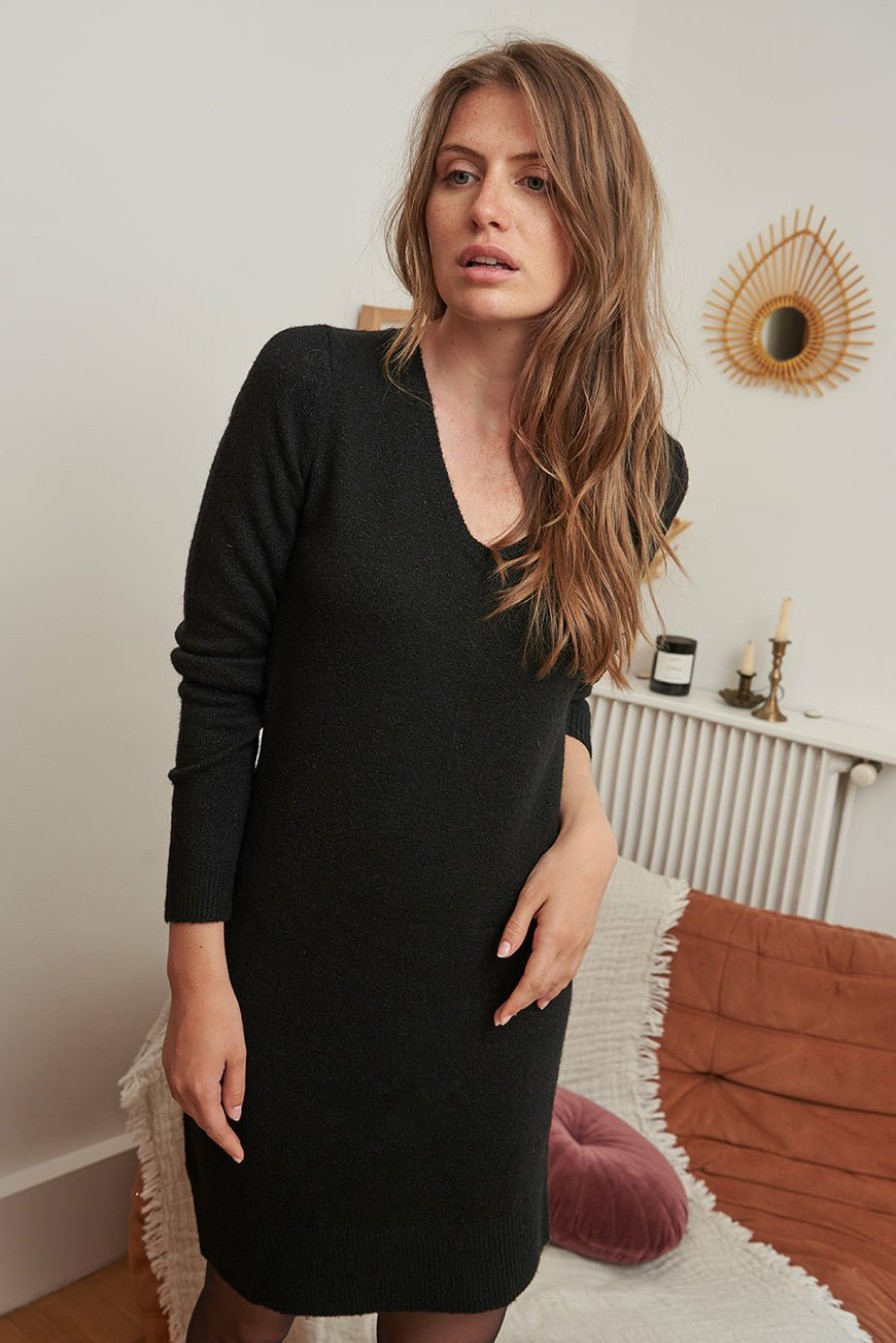 PRÊT-À-PORTER LES PETITES BOMBES | Robe Pull Gaetane Noir