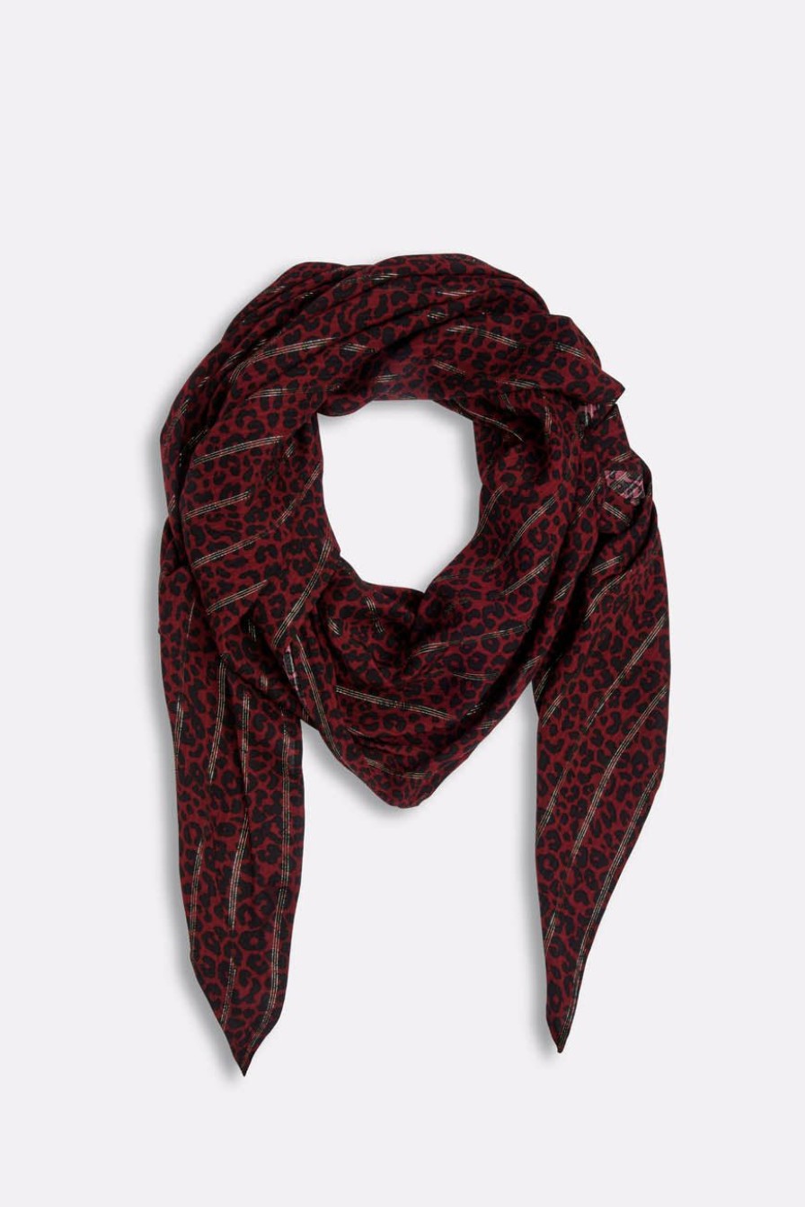 ACCESSOIRES LES PETITES BOMBES | Foulard Coryse Leopard Print Bordeaux Leopard